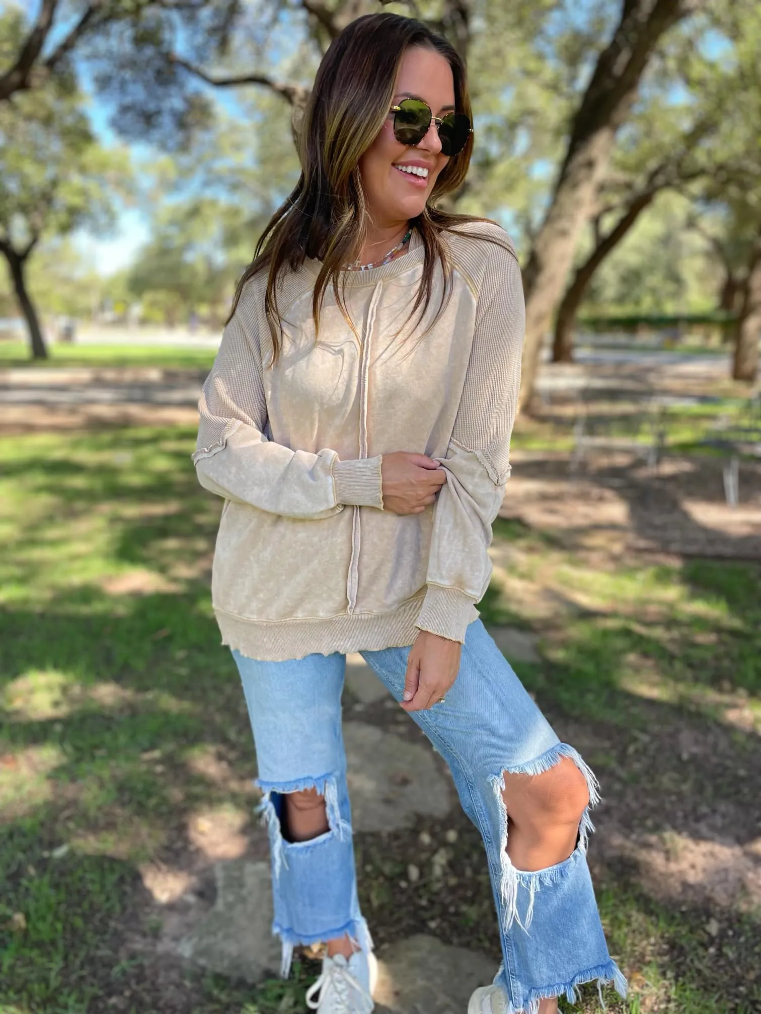 Best Selling Elliott Exposed Seam Sweatshirt (multiple color options)