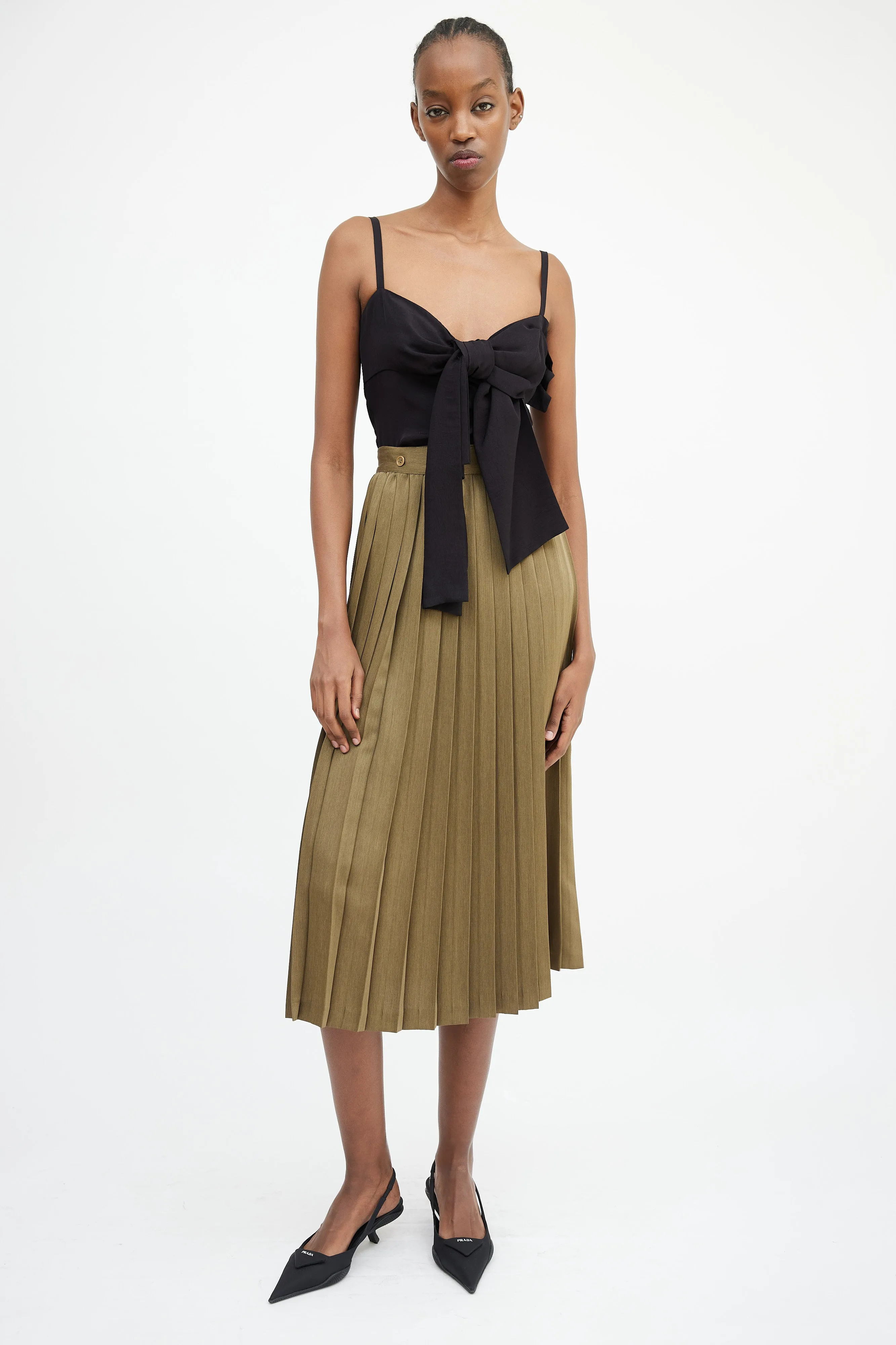 Black Bow Front Camisole