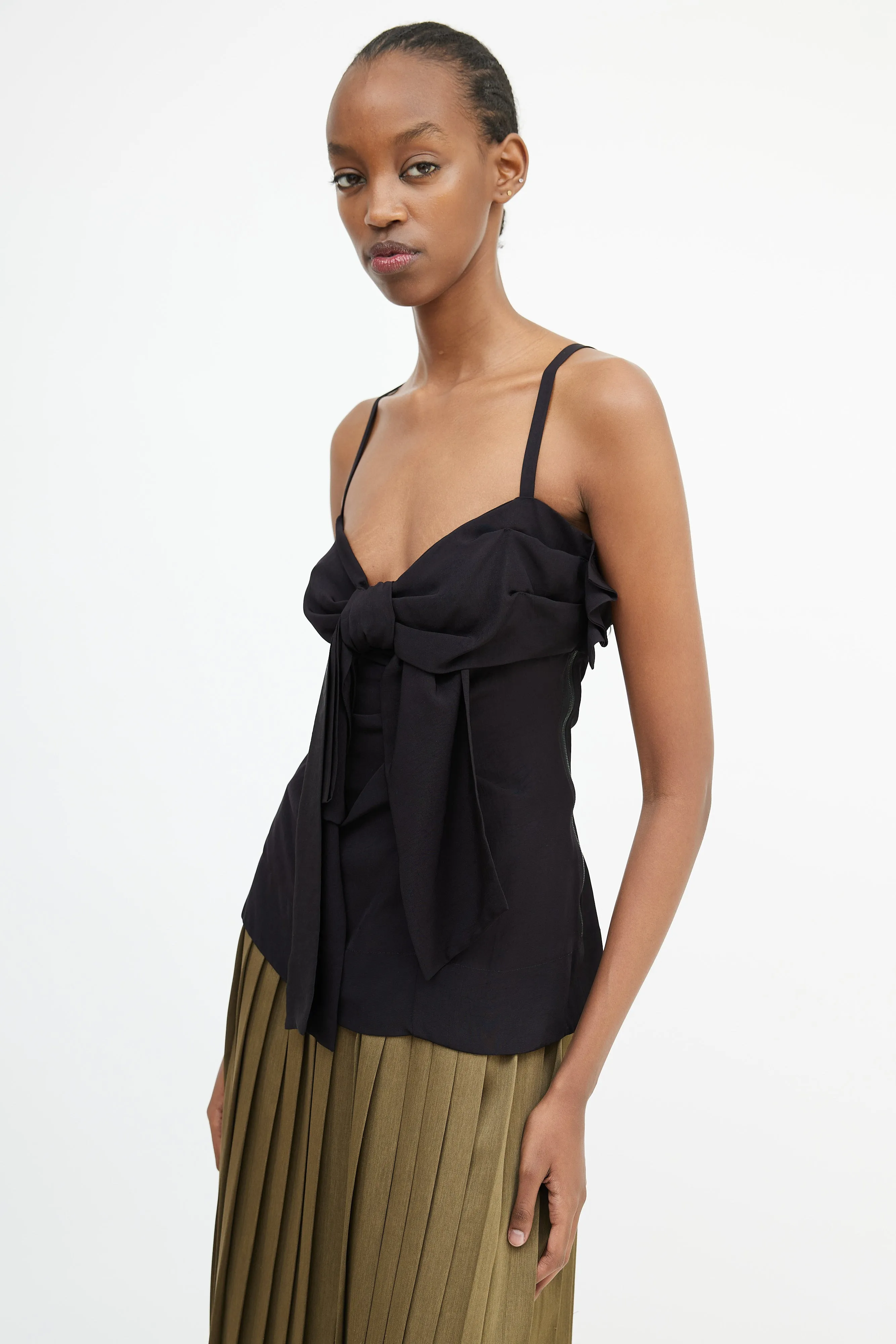 Black Bow Front Camisole