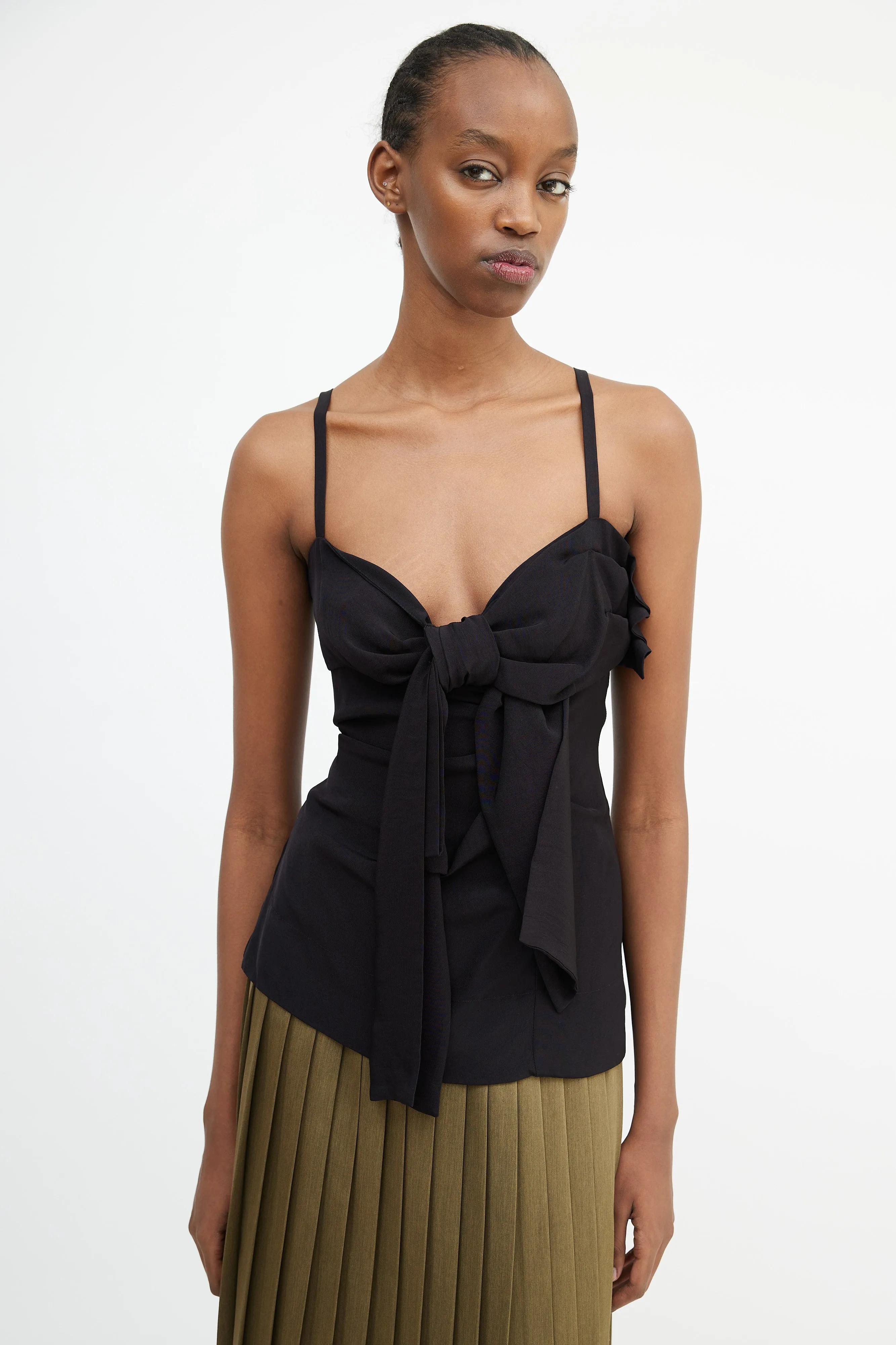 Black Bow Front Camisole