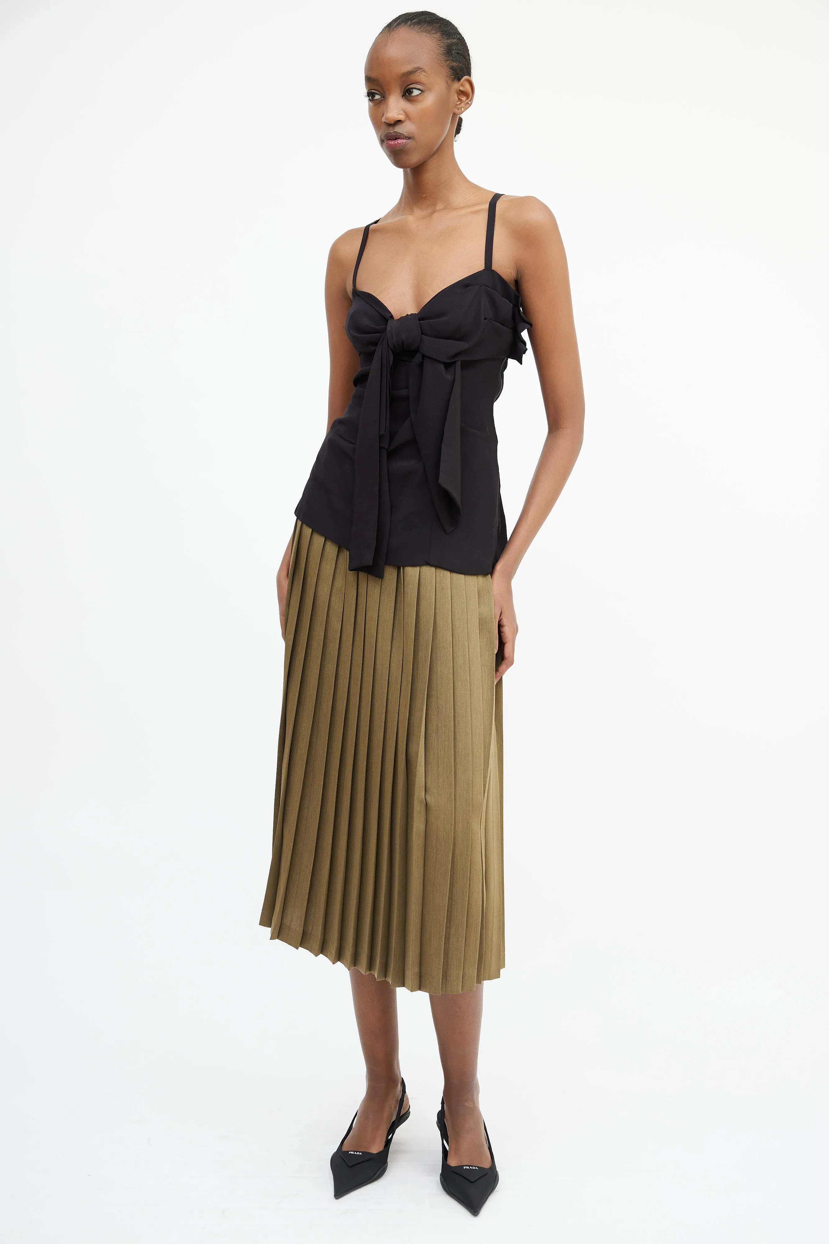 Black Bow Front Camisole
