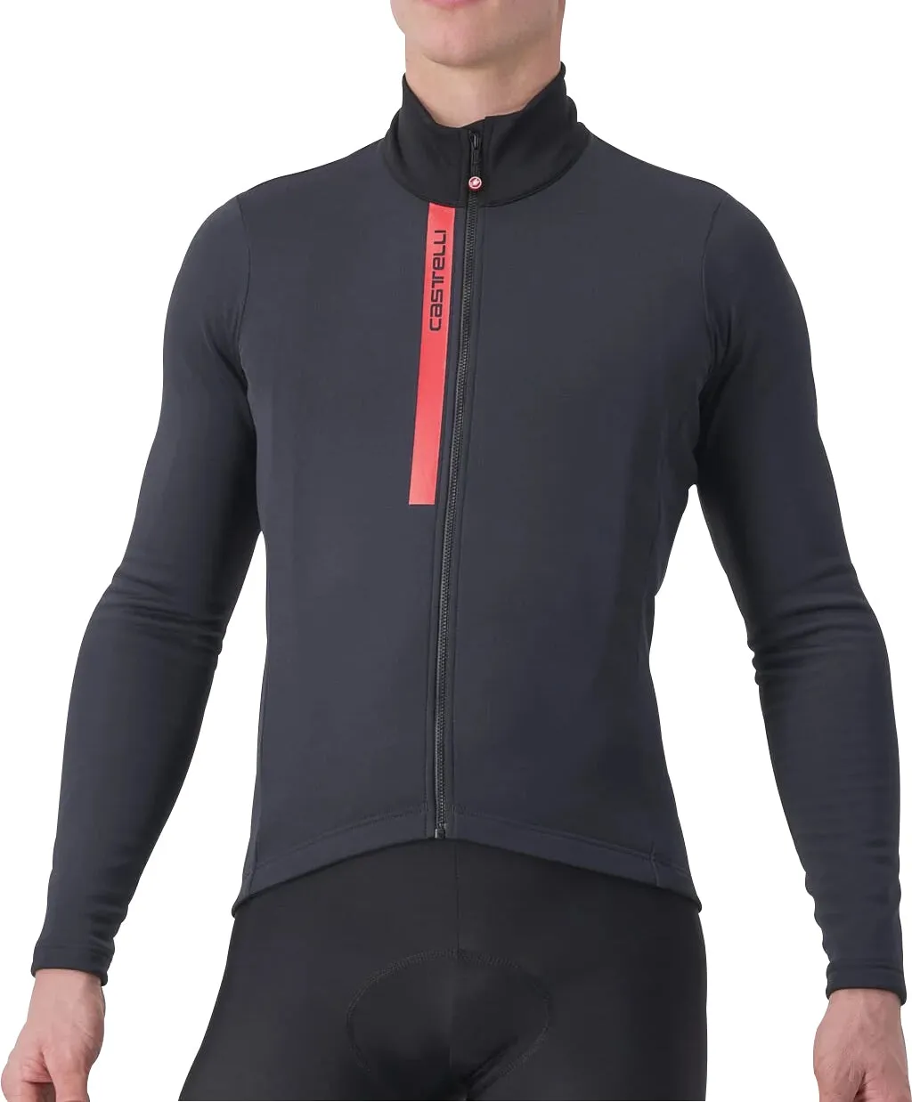 Castelli Entrata Thermal Long Sleeve Mens Cycling Jersey - Black