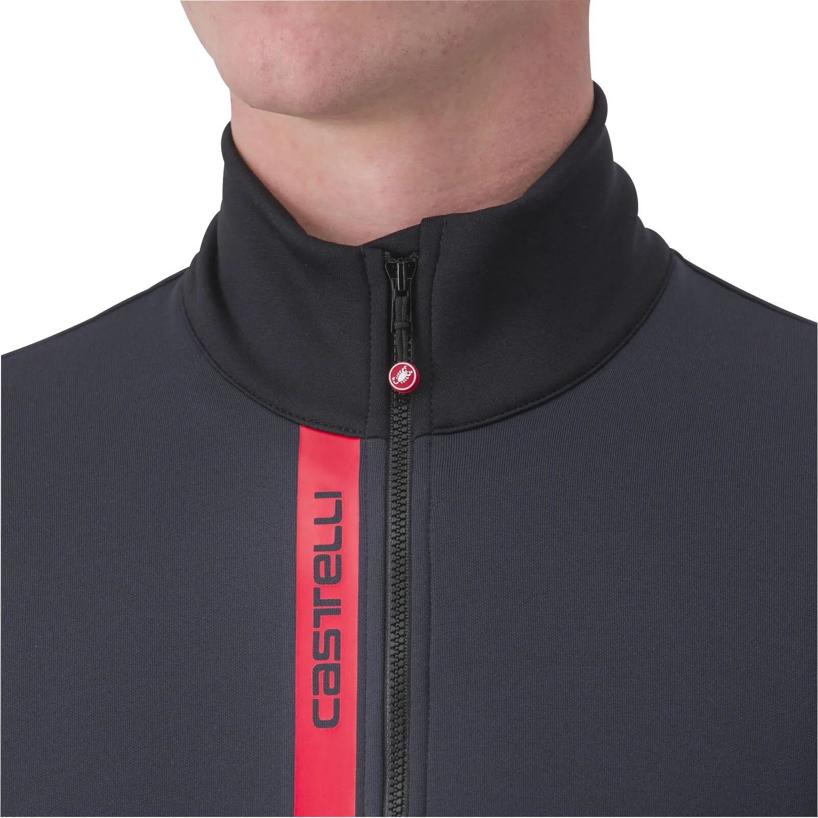 Castelli Entrata Thermal Long Sleeve Mens Cycling Jersey - Black