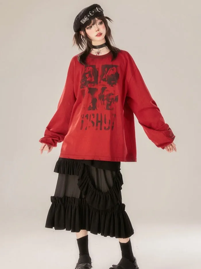 Locked Long Tops Loose Dark