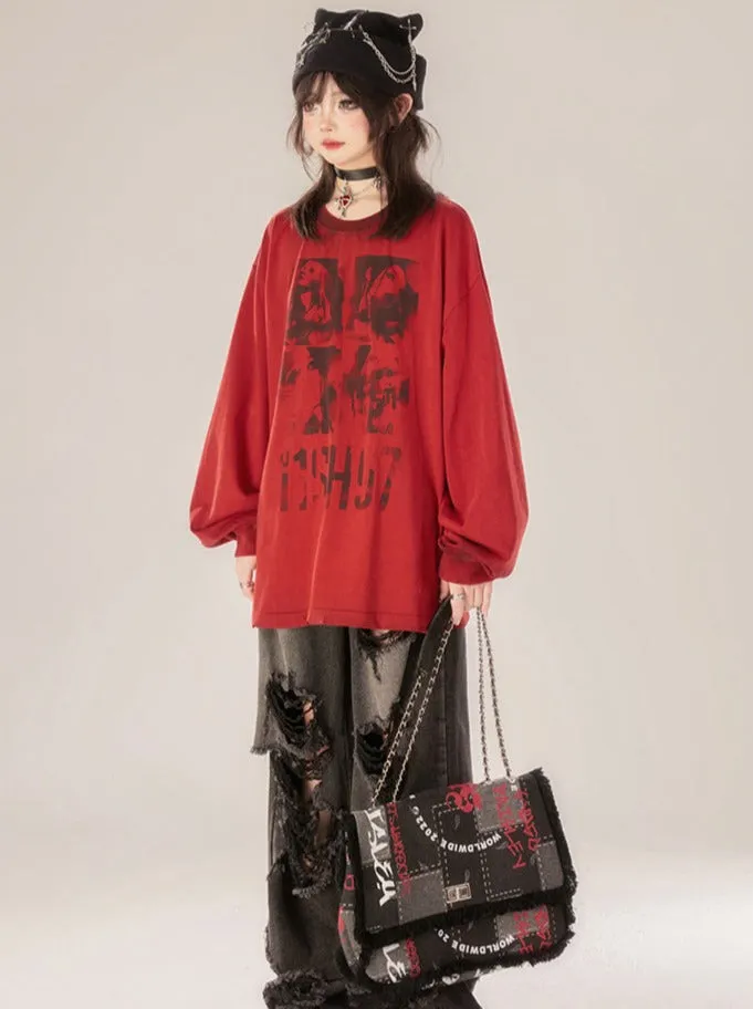 Locked Long Tops Loose Dark