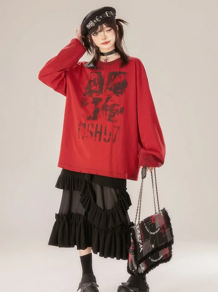 Locked Long Tops Loose Dark