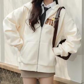 Pompompurin Oversized Zip Up Fleece Hooded Jacket