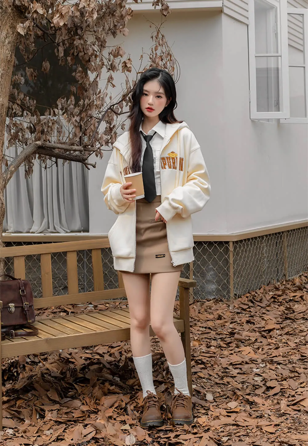 Pompompurin Oversized Zip Up Fleece Hooded Jacket