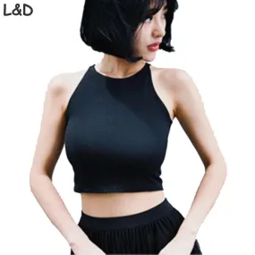 woman's clothing brand design tank tropical crop tops.